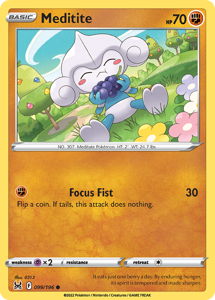 Meditite (99/196) - [Reverse Holo] Lost Origin (LOR)