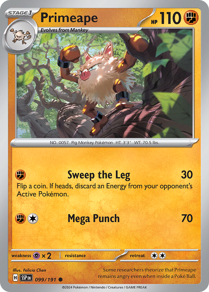 Primeape (99/191) - [Reverse Holo] Surging Sparks (SSP)