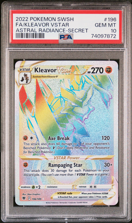 FA/Kleavor VSTAR #196 - [PSA Graded 10] Astral Radiance-Secret - Front