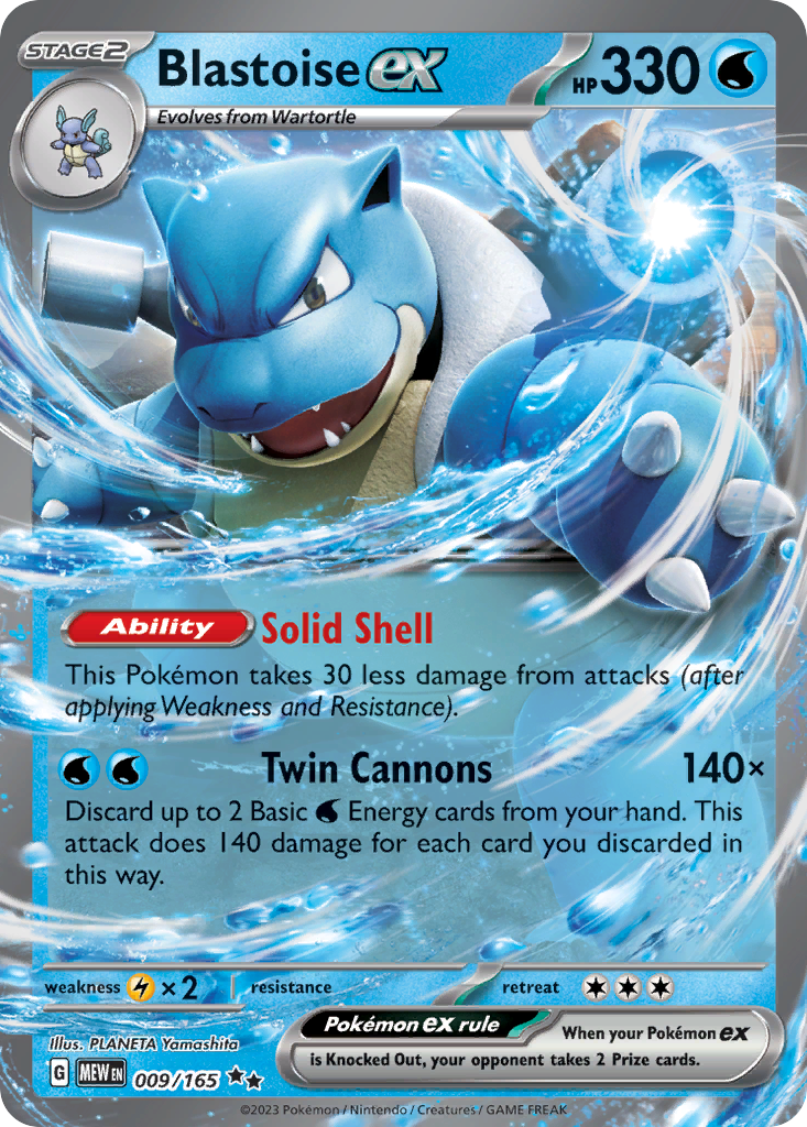 holographic blastoise pokemon card Pokemon Scarlet & Violet 151 Double Rare Blastoise ex #9