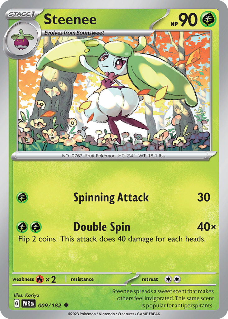 Steenee (9/182) - [Reverse Holo] Paradox Rift (PAR)