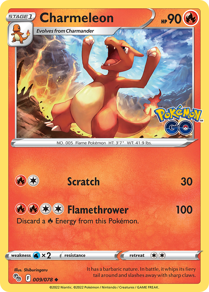 Charmeleon (9/78) - [Reverse Holo] Pokemon GO (PGO)