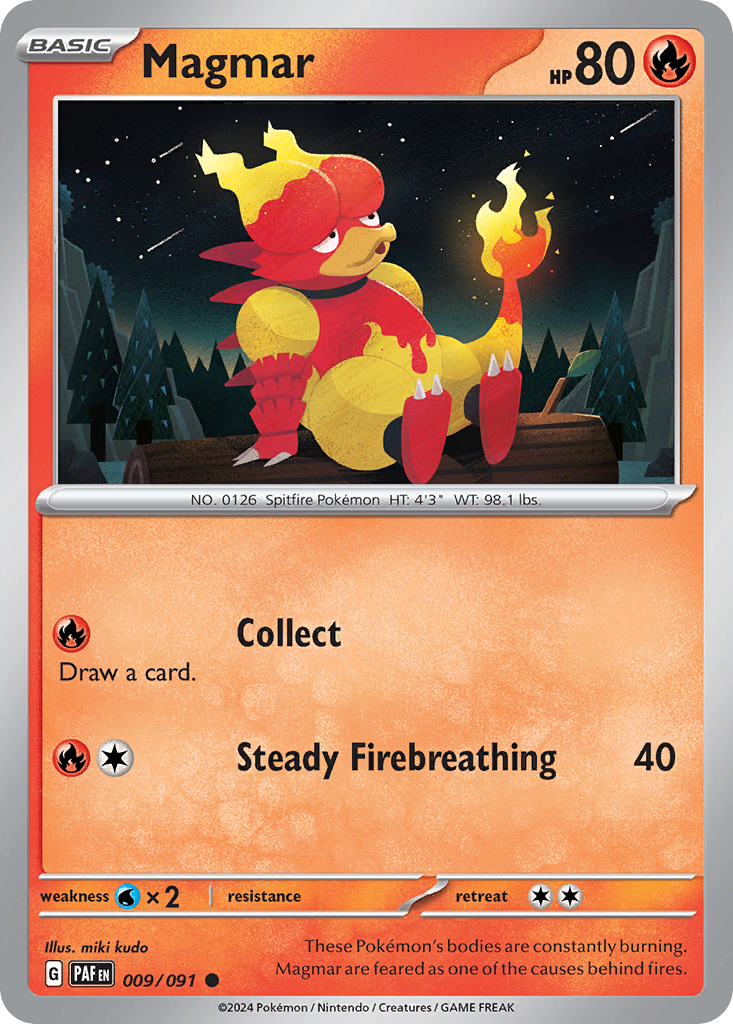 Magmar (9/91) - [Reverse Holo] Paldean Fates (PAF)