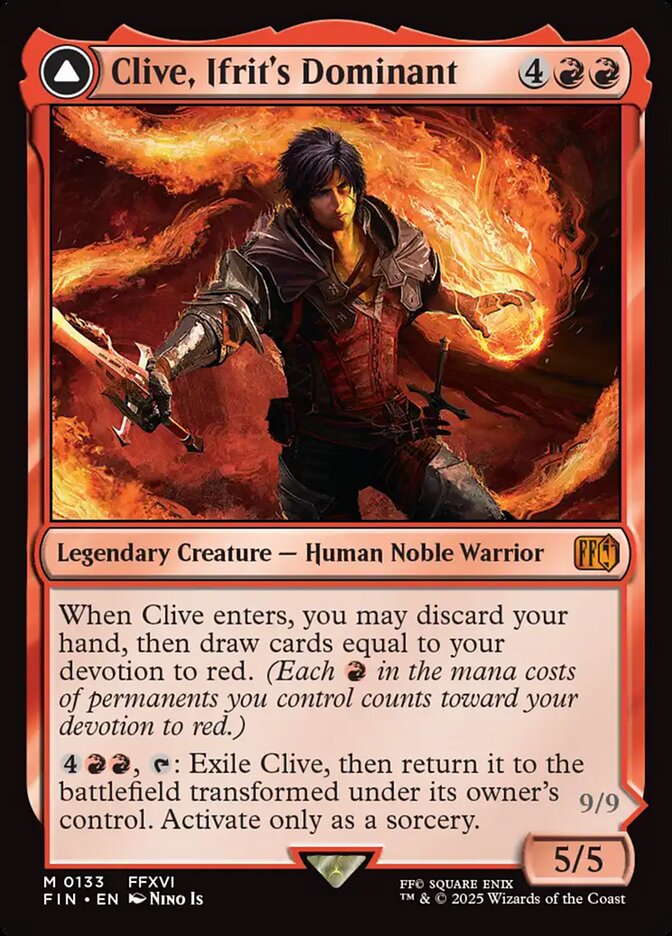 Clive, Ifrit's Dominant // Ifrit, Warden of Inferno (133) - [Foil] Final Fantasy (FIN)
