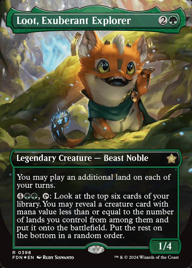 Loot, Exuberant Explorer - [Mana Foil, Borderless] Foundations (FDN)