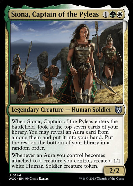 Siona, Captain of the Pyleas (144) - Wilds of Eldraine Commander (WOC)