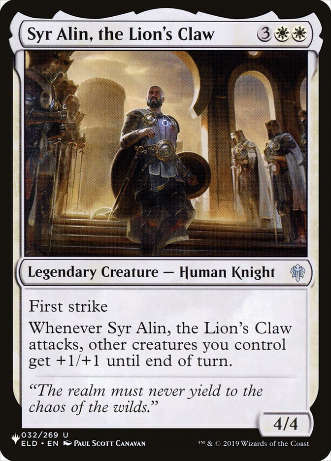 Syr Alin, the Lion's Claw (ELD-32) - The List (PLST)