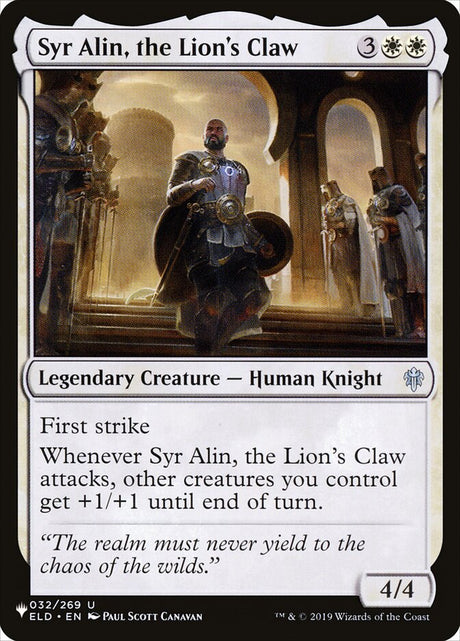 Syr Alin, the Lion's Claw (ELD-32) - The List (PLST)