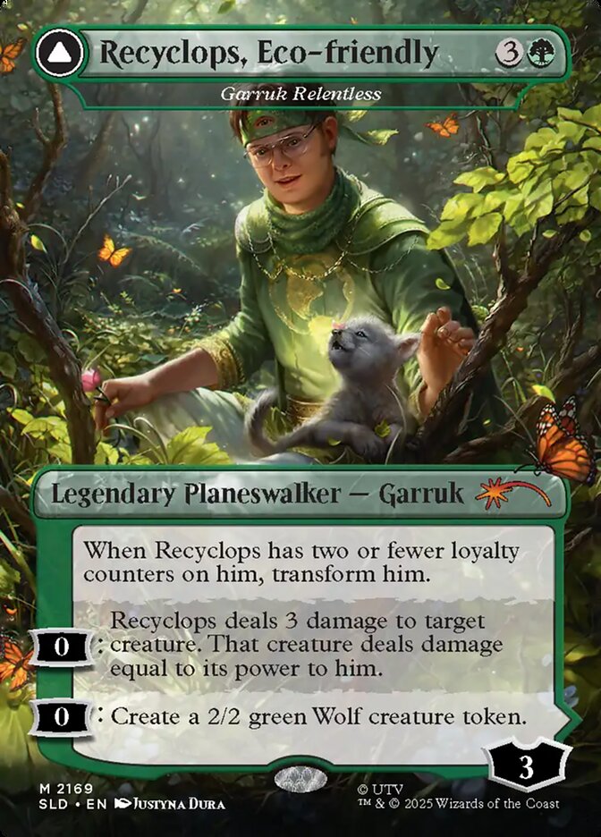 Recyclops, Eco-friendly - Garruk Relentless // Garruk, the Veil-Cursed (2169) - Secret Lair Drop (SLD)