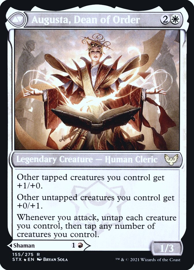 Plargg, Dean of Chaos // Augusta, Dean of Order (155s) - Strixhaven: School of Mages Promos (PSTX)
