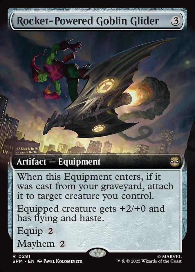 Rocket-Powered Goblin Glider (281) - [Foil, Extended Art] Marvel's Spider-Man (SPM)
