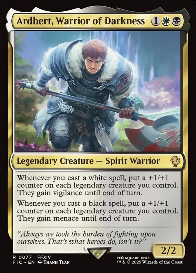 Ardbert, Warrior of Darkness (77) - [Surge Foil] Final Fantasy Commander (FIC)