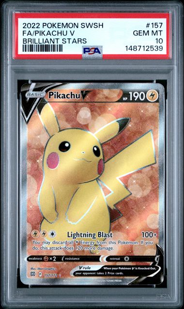 Pikachu V (Full Art) #157 - [Graded PSA 10] SWSH09: Brilliant Stars (SWSH09)