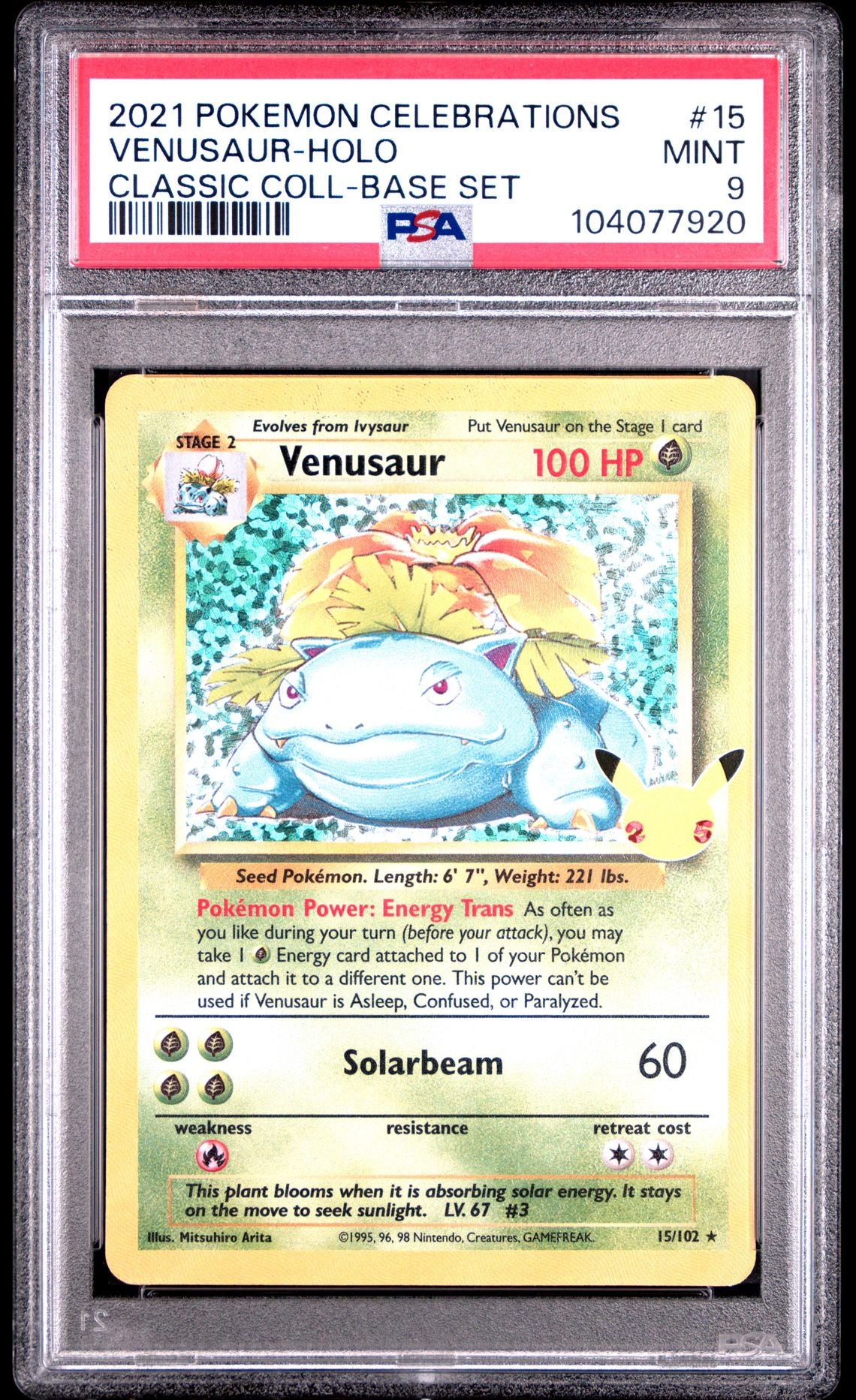 Venusaur #15 - [Graded PSA 9] Celebrations Classic Collection