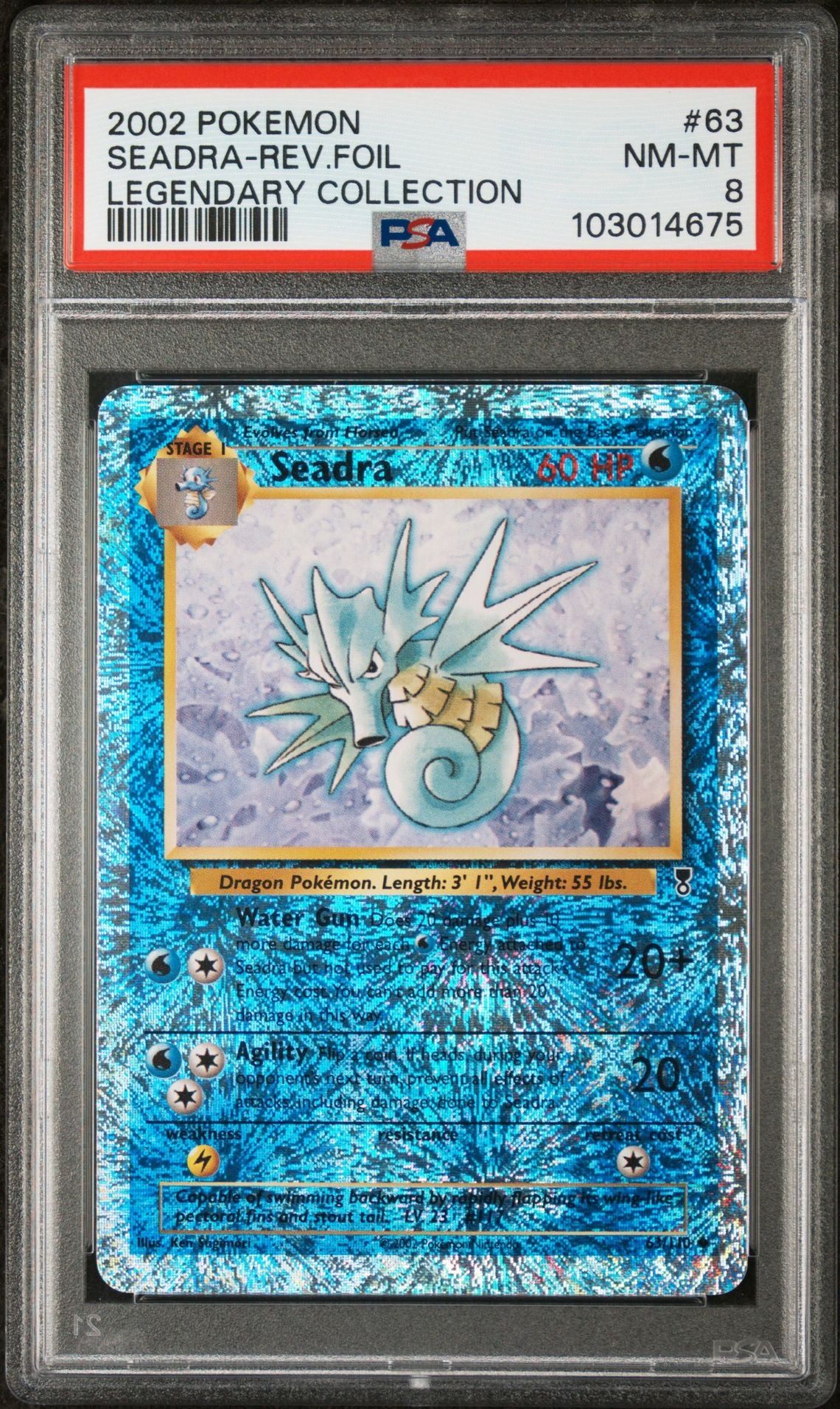 Seadra #63 - [Reverse Holo, Graded PSA 8] Legendary Collection