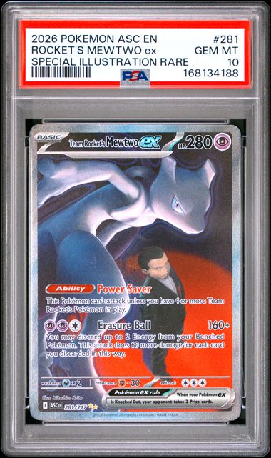 Team Rocket's Mewtwo ex #281 - [PSA Graded 10]  ME: Ascended Heroes (ASC)
