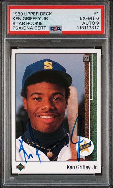 1989 Upper Deck Ken Giffey Jr. Signed Rookie PSA 6