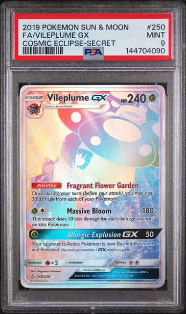 Vileplume GX (Secret) #250 - [Graded PSA 9] Cosmic Eclipse (SM12)