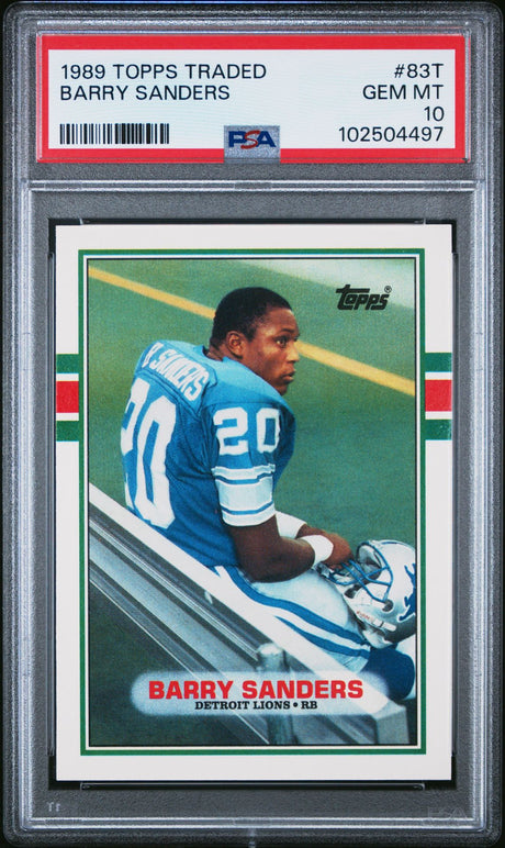 Barry Sanders 1989 Topps Traded #83T - [PSA Graded 10] - Front