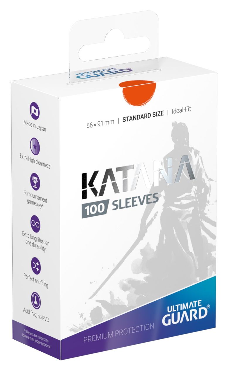Katana Standard Size Sleeves - Orange (100-Pack) - Ultimate Guard Card Sleeves