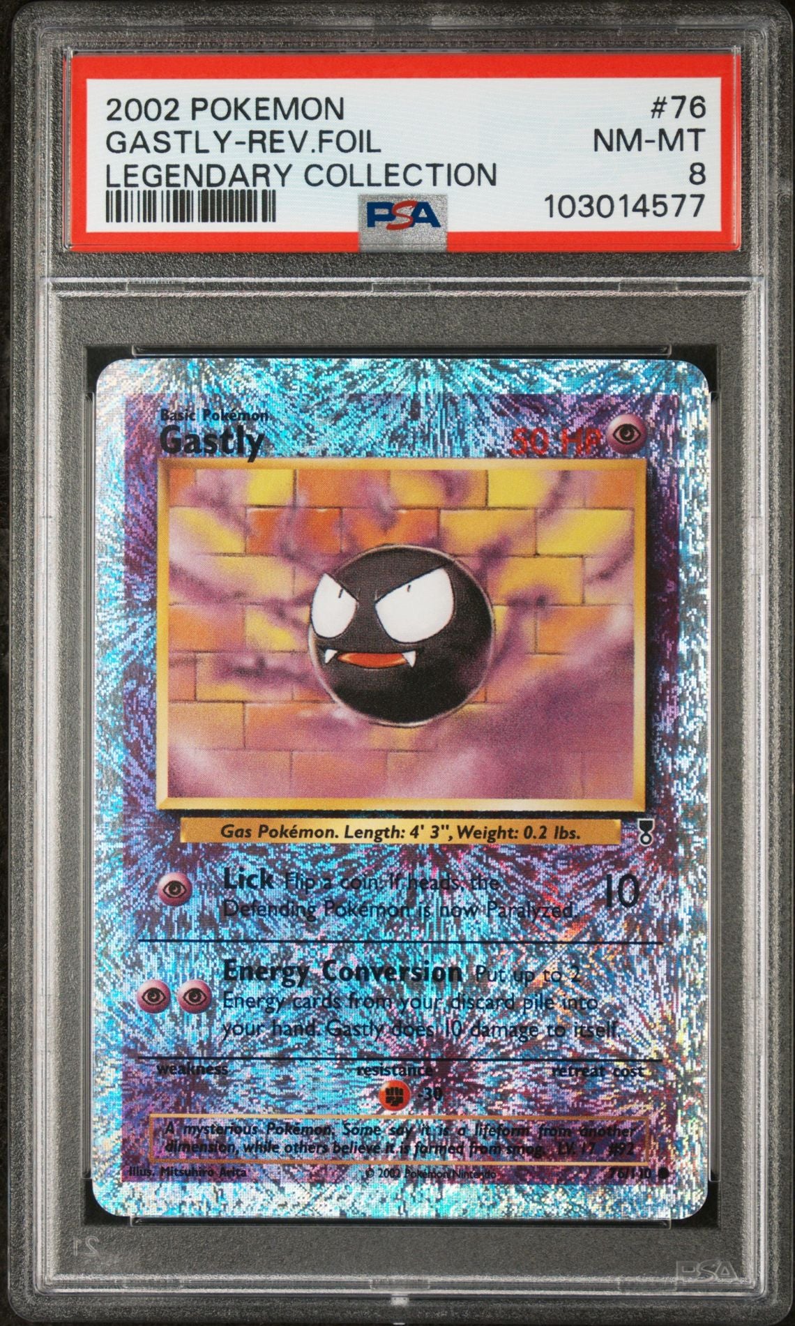 Gastly #76 - [Reverse Holo, Graded PSA 8] Legendary Collection