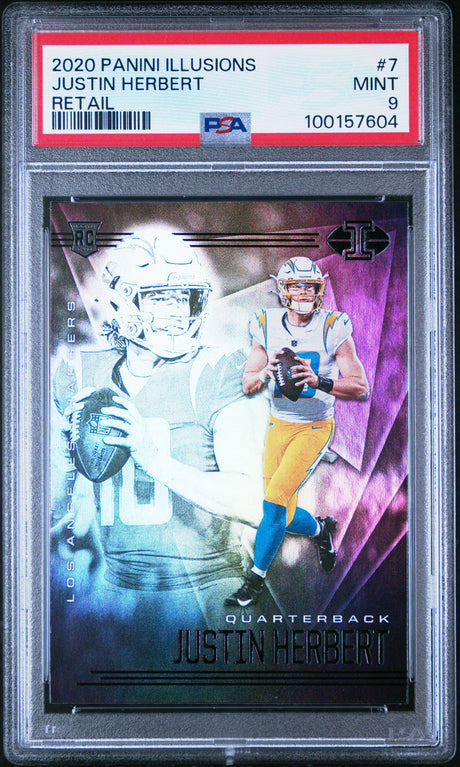 Justin Herbert 2020 Panini Illusions #7 Retail - [PSA Graded 9] - Front