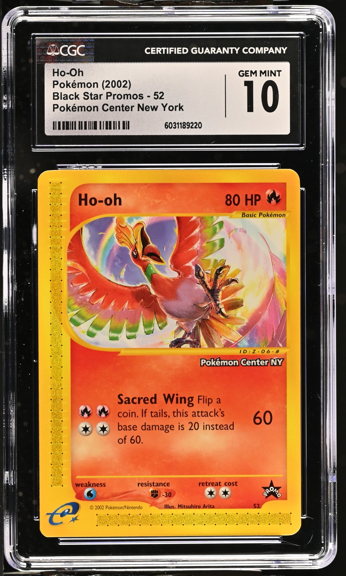 Ho-Oh #52 - [CGC Graded 10] Black Star Promos Pokémon Center New York - Front