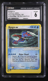 Kyogre ex #001 - [CGC Graded 6] Black Star Promos K-Zone Mag. No Dot Code Error - Front