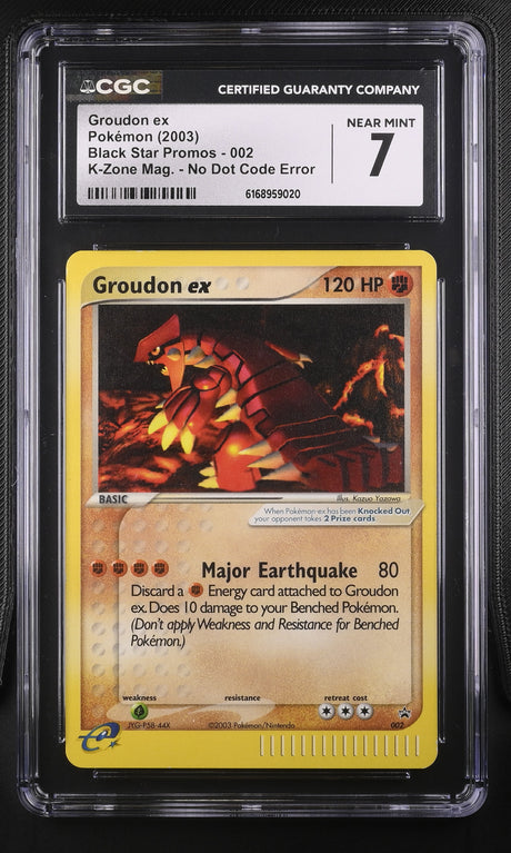 Groudon ex #002 - [CGC Graded 7] Black Star Promos K-Zone Mag. No Dot Code Error - Front