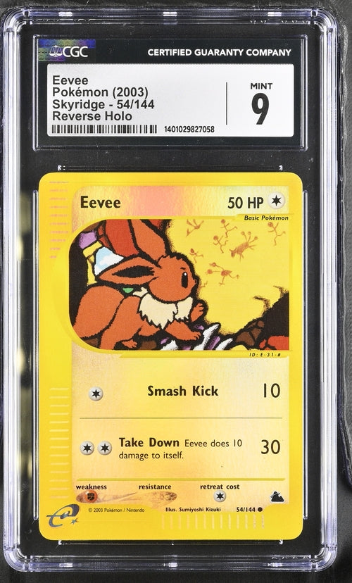 Eevee (Reverse Holo) #54 - [Graded CGC 9] Skyridge (SK)