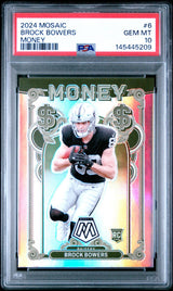 Brock Bowers 2024 Panini Mosaic Money #6 - [PSA Graded 10] - Front