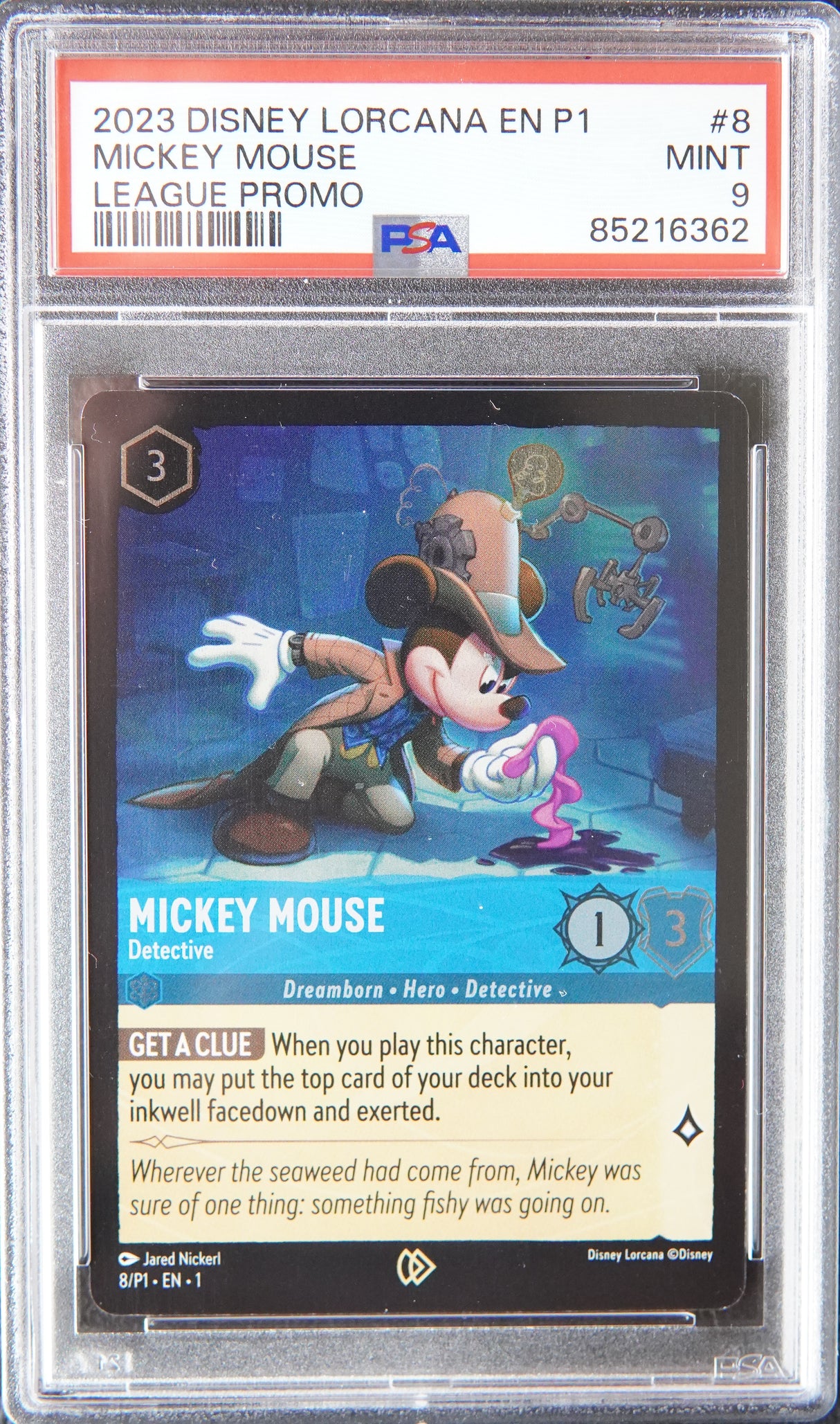 Mickey Mouse - Detective - [Foil, Organized Play, Graded PSA 9] Promo (P1)