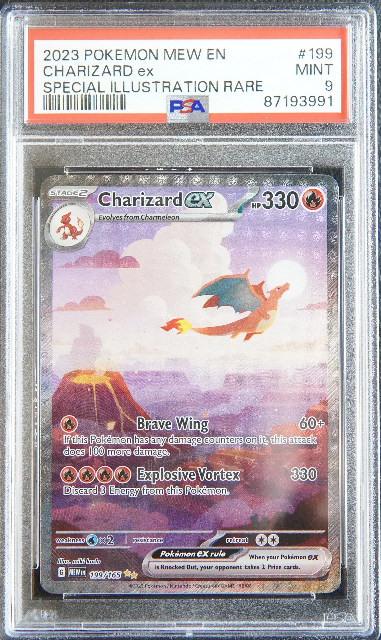 Charizard Ex - [Holo, Graded PSA 9] -  199/165 - SV: Scarlet & Violet 151 (MEW)