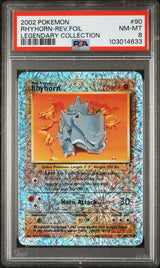 Rhyhorn #90 - [Reverse Holo, Graded PSA 8] Legendary Collection