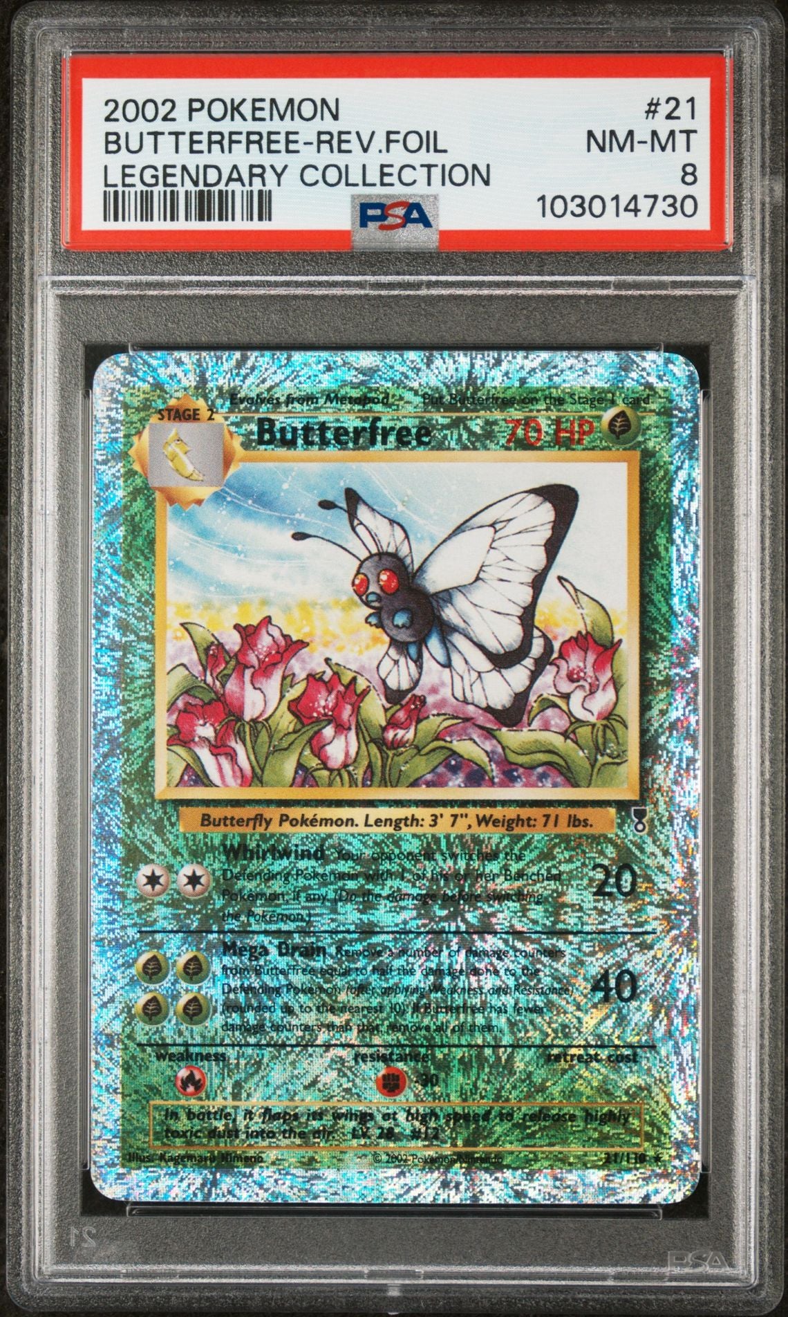Butterfree #21 - [Reverse Holo, Graded PSA 8] Legendary Collection