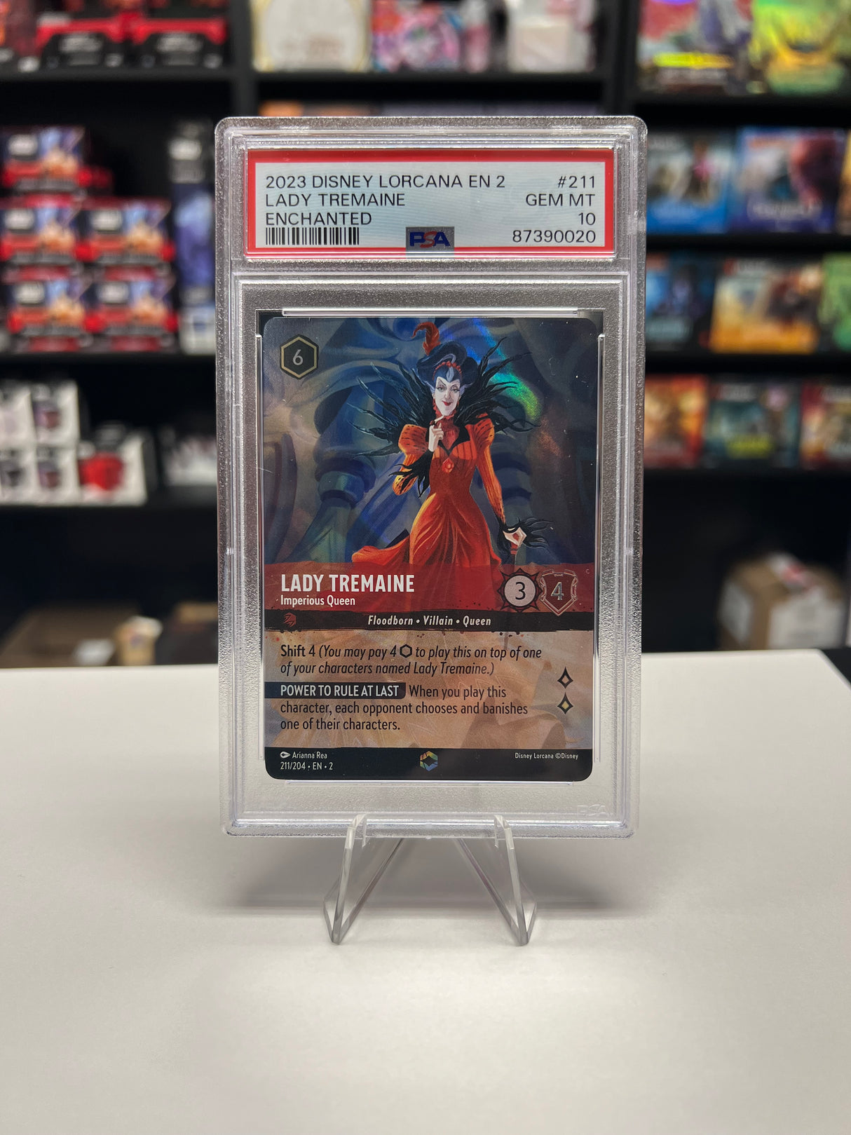 Lady Tremaine - Imperious Queen - [Foil, Enchanted, Graded PSA 10] Rise of the Floodborn (2)