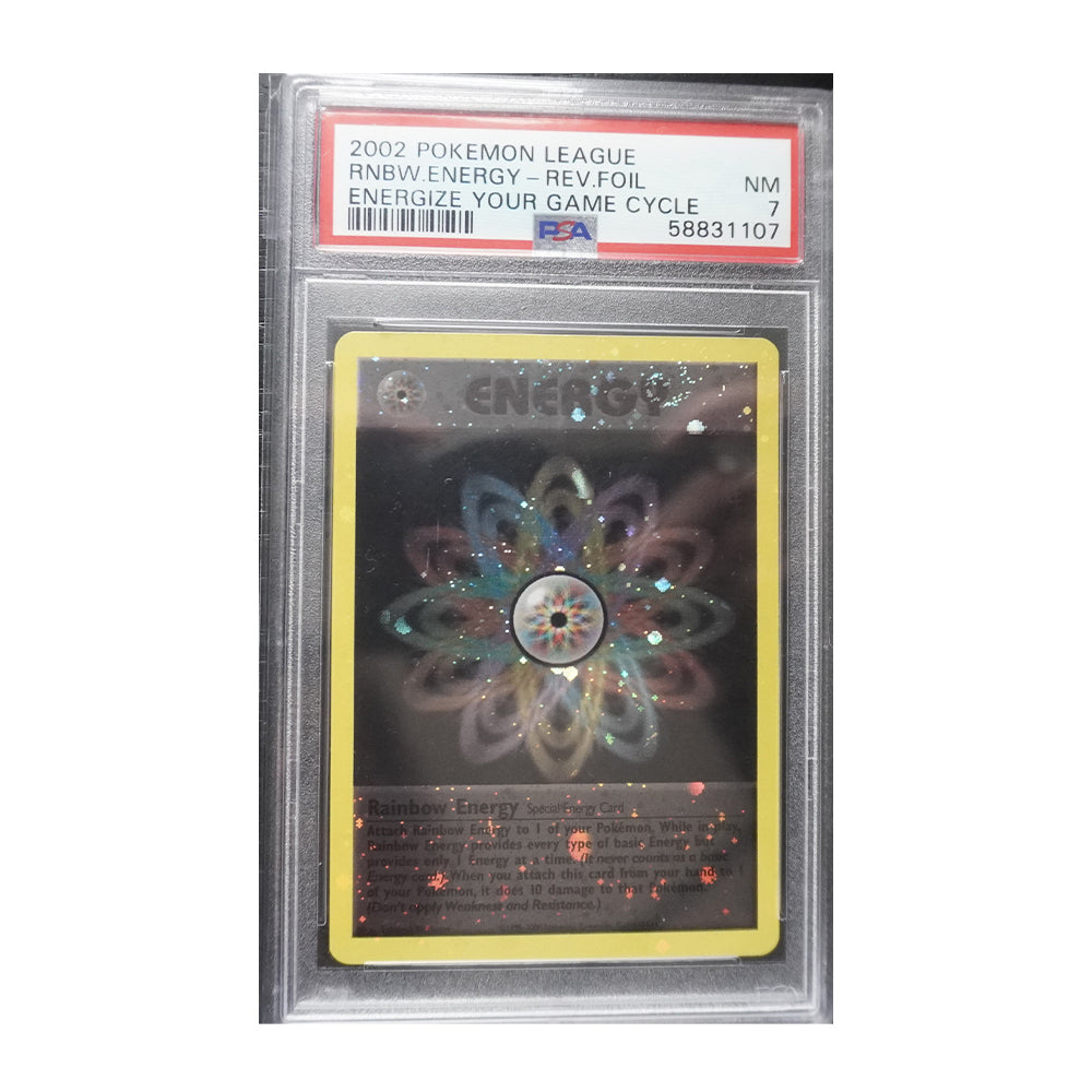 Rainbow Energy (WotC League Promo) - [Reverse Holo, Graded PSA 7] League & Championship Cards (PR)