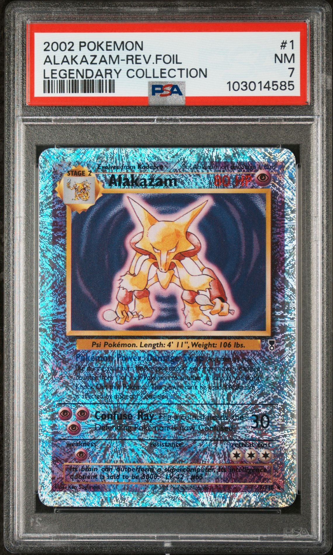 Alakazam #1 - [Reverse Holo, Graded PSA 7] Legendary Collection