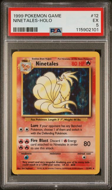 Ninetales #12 - [Graded PSA 5] Base Set (BS)