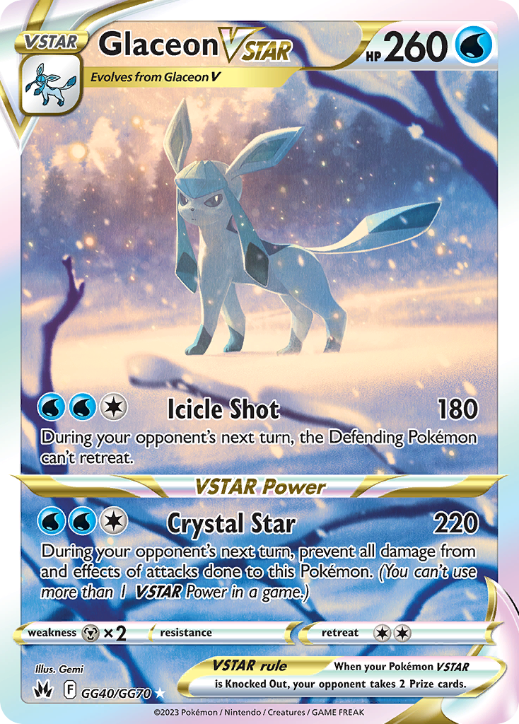 Glaceon VSTAR (GG40/70) - [Gallery Holo] Crown Zenith Galarian Gallery (CRZ:GG)