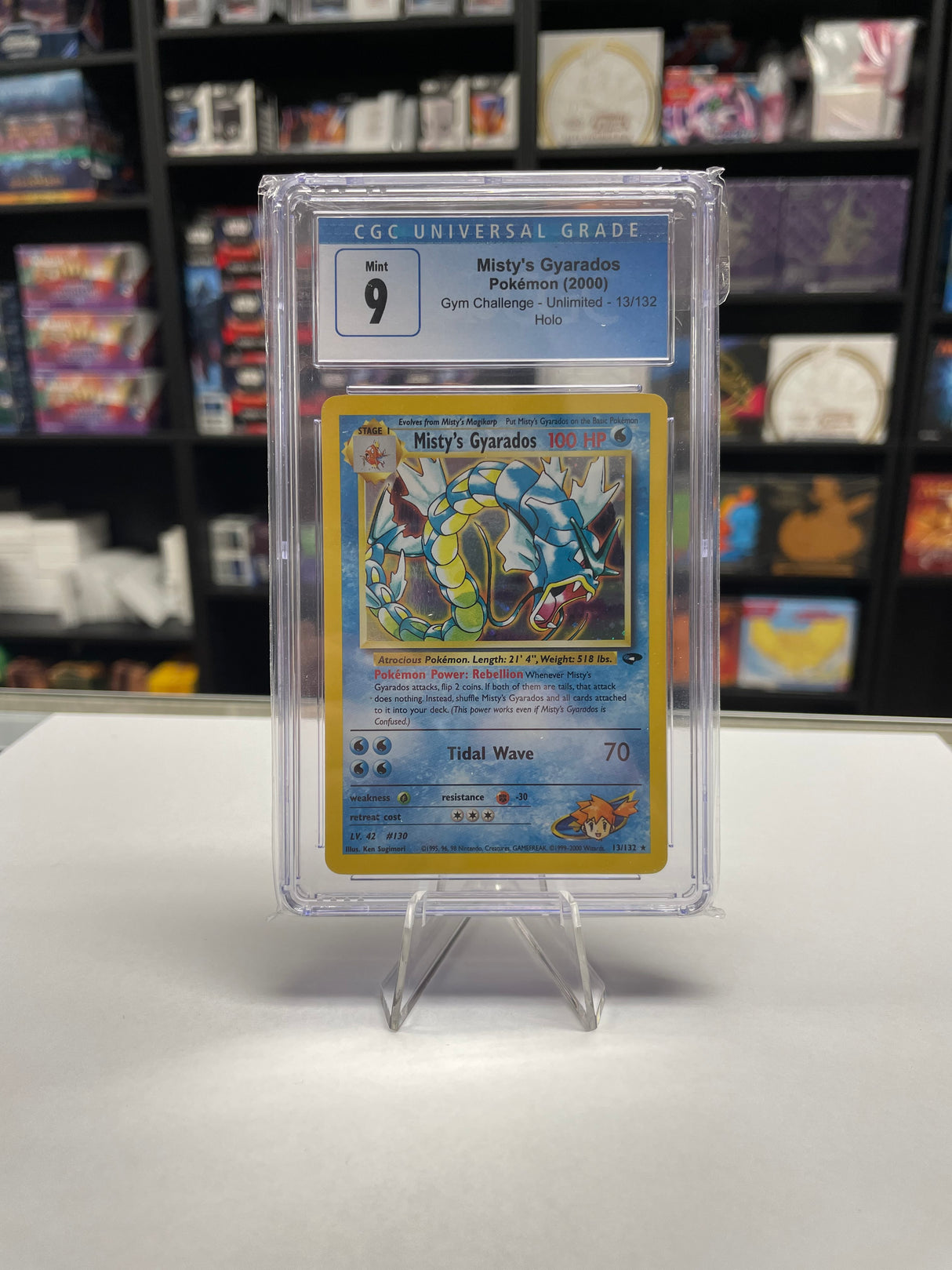 Misty's Gyarados -  [Holo, Graded CGC 9] Gym Challenge (G2)