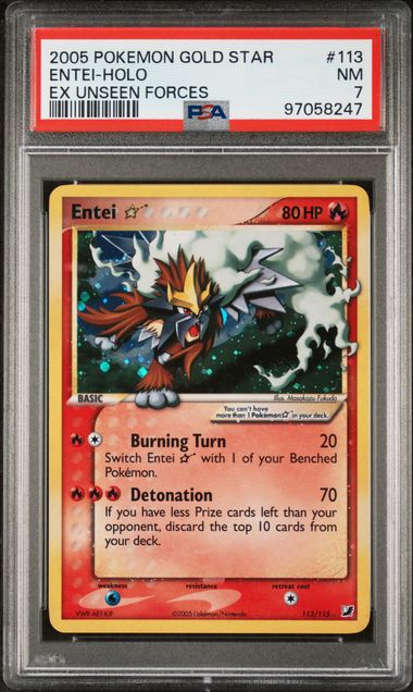 Entei Star #113 - [Graded PSA 7] EX Unseen Forces (UF)