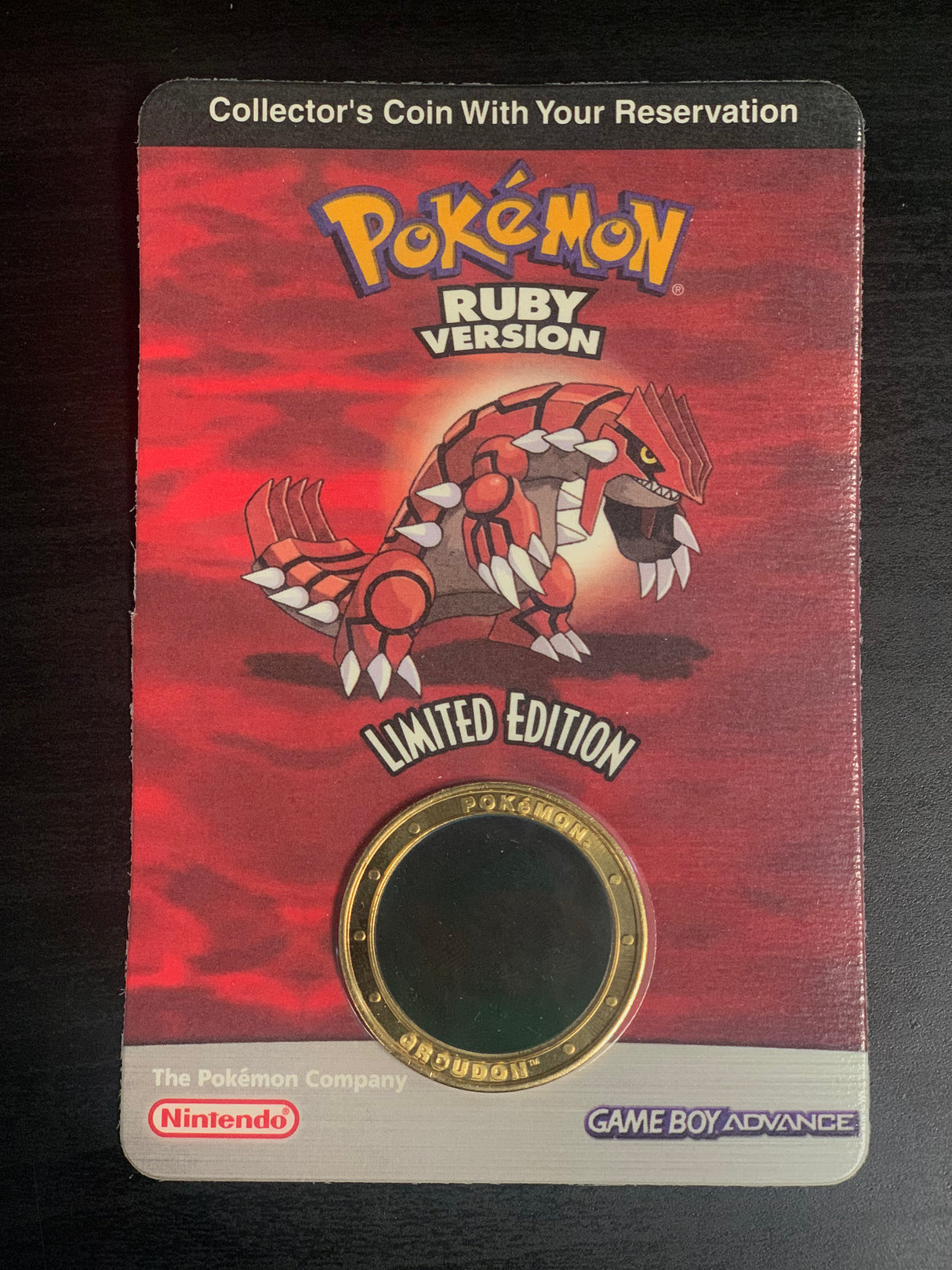 Pokémon Ruby Version Limited Edition Coin GBA 2003