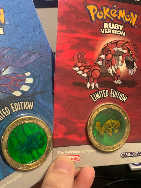 Pokémon Ruby and Sapphire Versions Limited Edition Coins GBA 2003