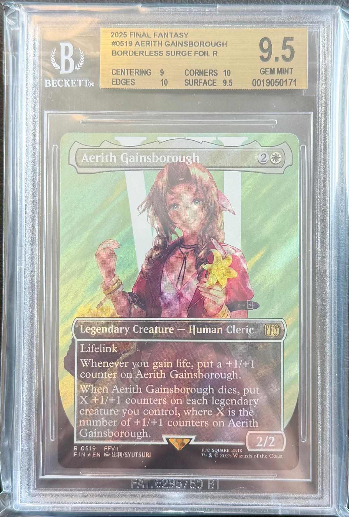 Aerith Gainsborough #519 (Borderless) (Surge Foil) - [Graded BGS 9.5] FINAL FANTASY (FIN)