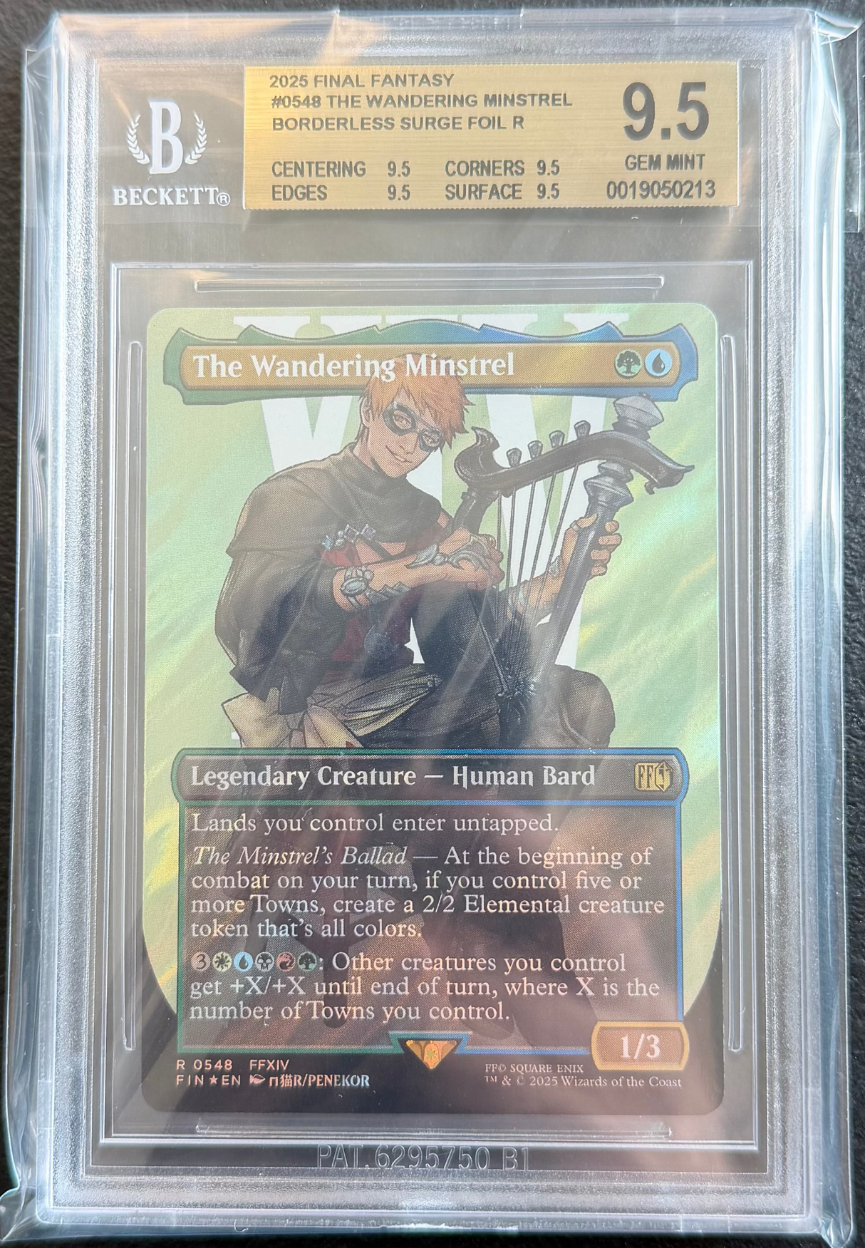 The Wandering Minstrel #548 (Borderless) (Surge Foil) - [Graded BGS 9.5] FINAL FANTASY (FIN)