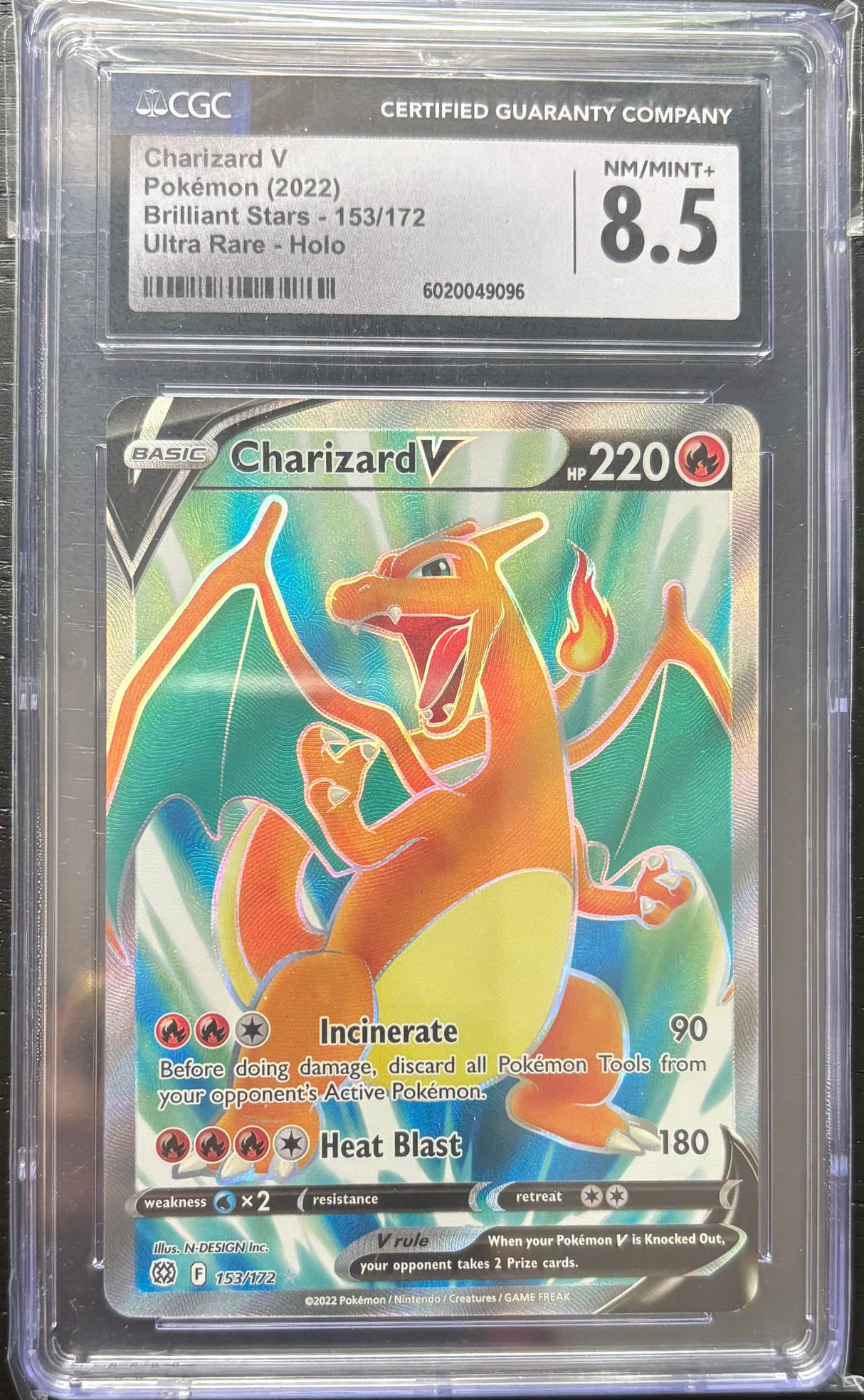 Charizard V (Full Art) - [Graded CGC 8.5] SWSH09: Brilliant Stars (SWSH09)
