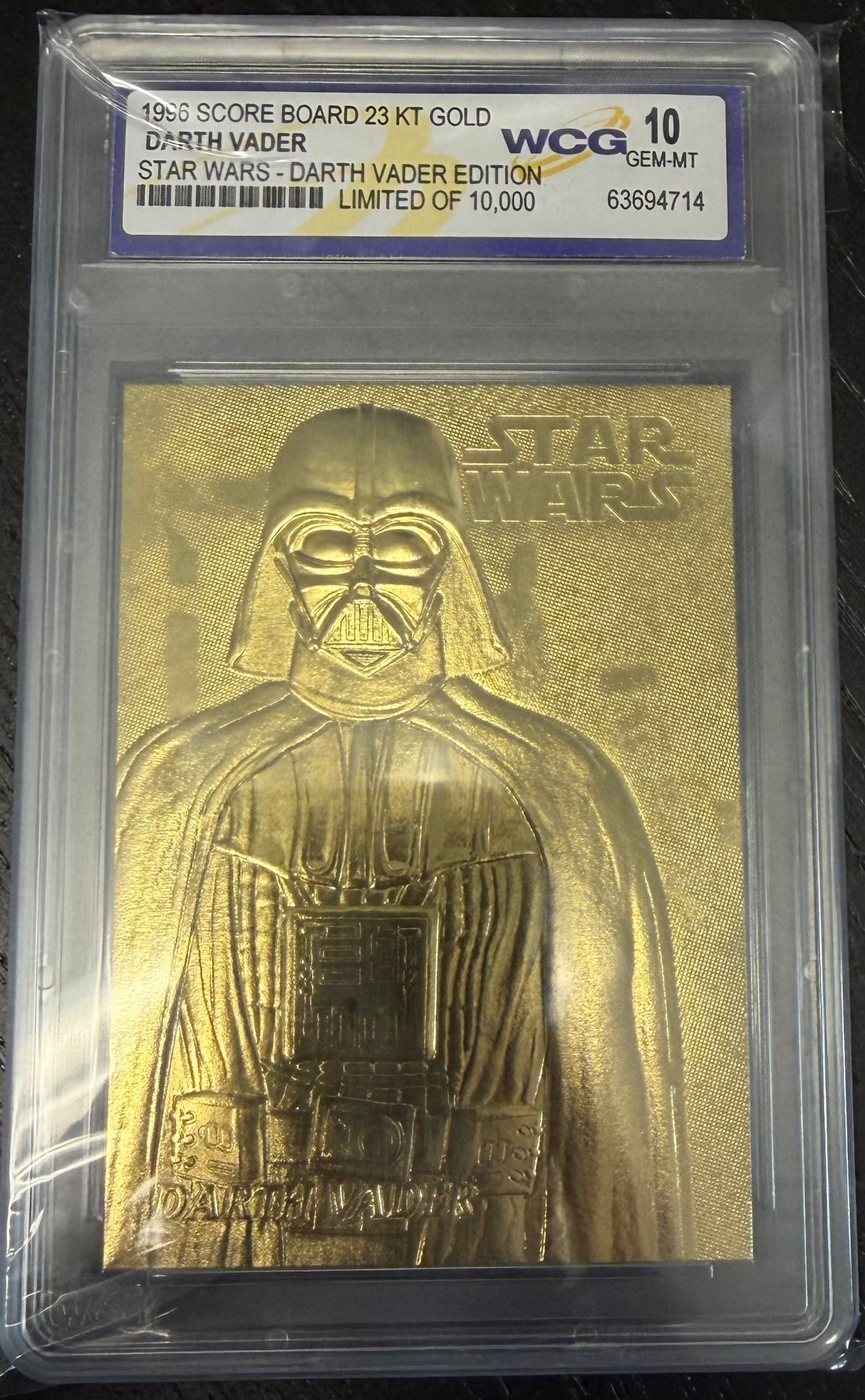 1996 Score Board Darth Vader 23KT Gold - [Graded PSA 10] Star Wars Darth Vader Edition