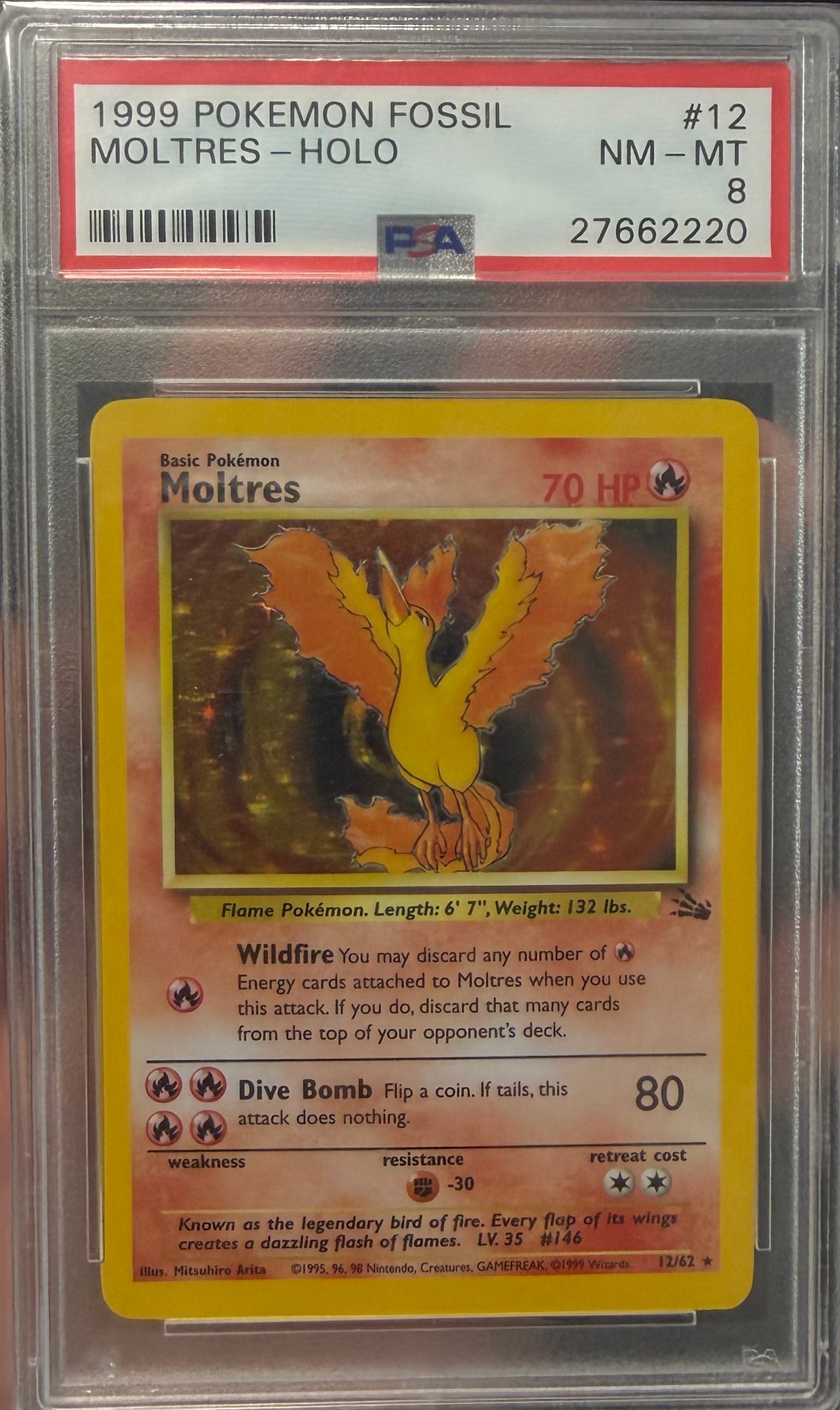 Moltres #12 - [Graded PSA 8] Fossil (FO)