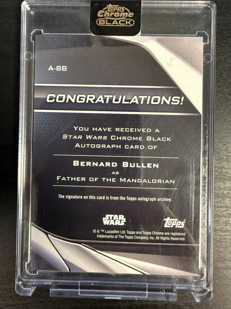 2023 Topps Chrome Black Father of the Mandalorian Bernard Bullen Auto